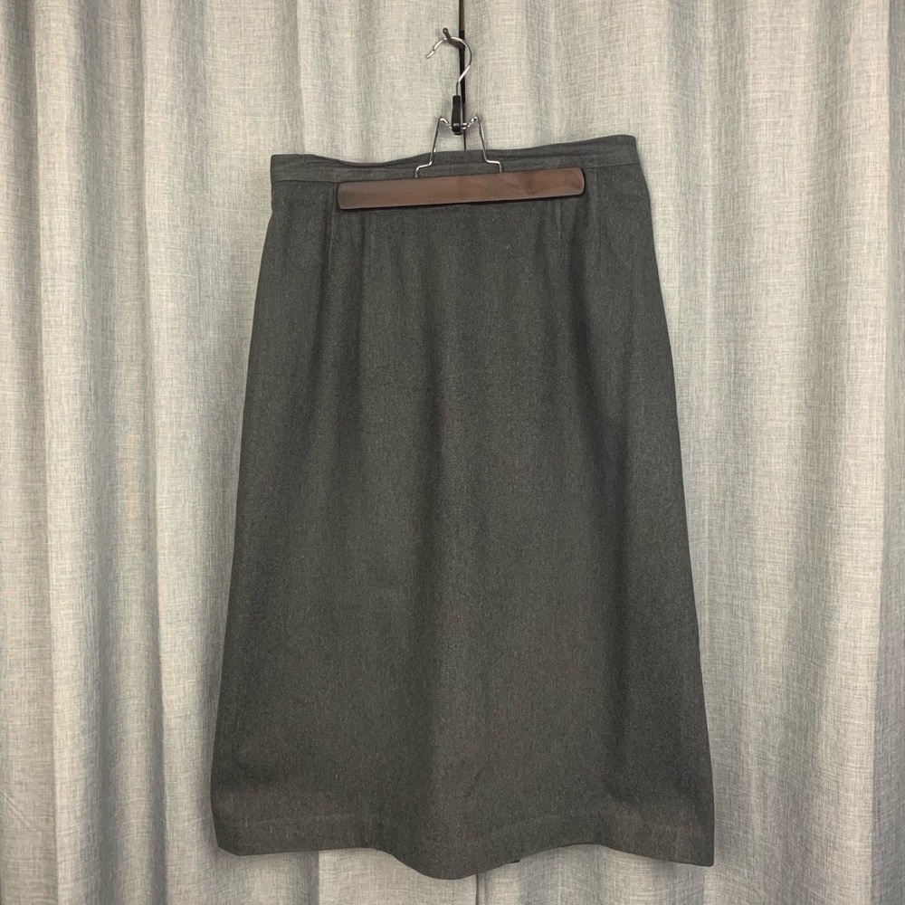 Wool Blend Fit & Flare Skirt
